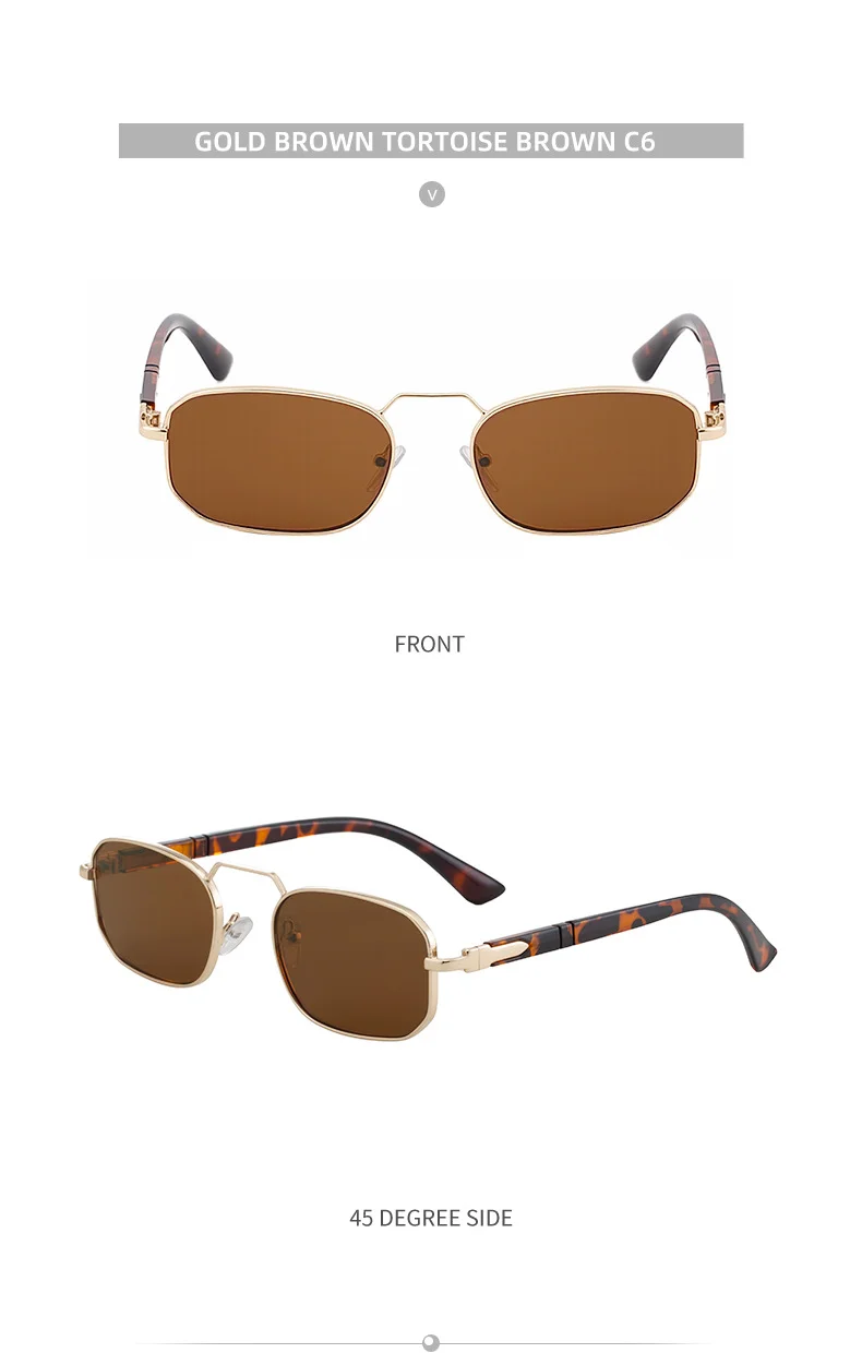 Black Metal New Unisex Retro Square Sunglasses with Metal Frame – Trendy Fashion UV400 Sun Glasses for Men & Women - Details 21