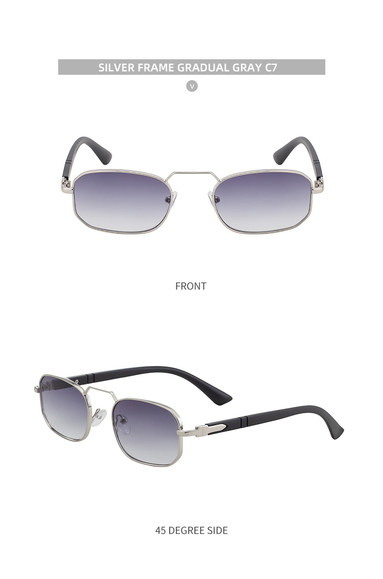 Black Metal New Unisex Retro Square Sunglasses with Metal Frame – Trendy Fashion UV400 Sun Glasses for Men & Women - Details 22