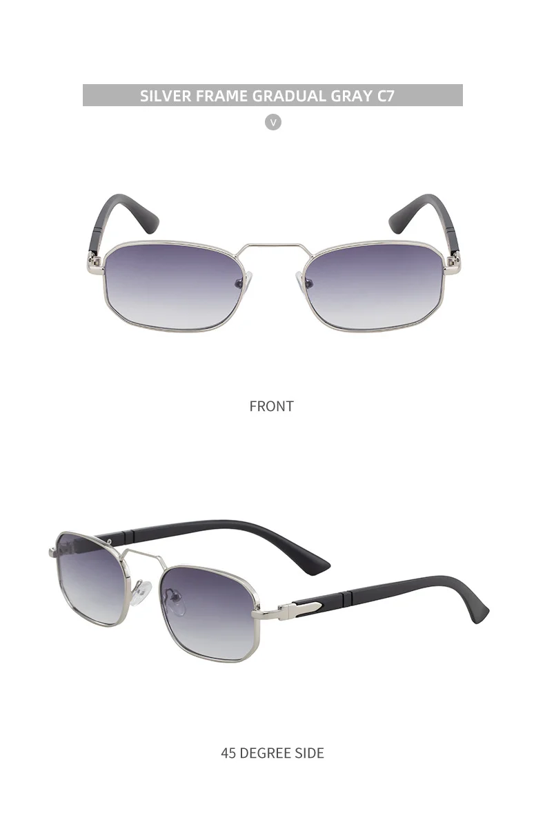 Black Metal New Unisex Retro Square Sunglasses with Metal Frame – Trendy Fashion UV400 Sun Glasses for Men & Women - Details 22