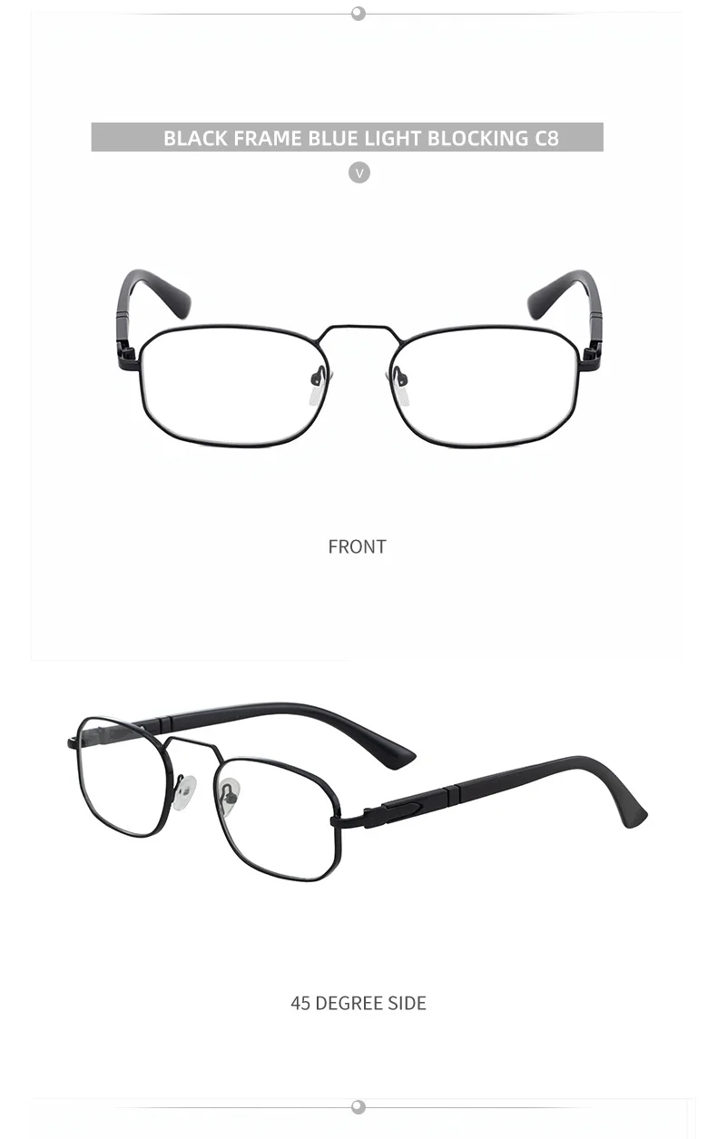 Black Metal New Unisex Retro Square Sunglasses with Metal Frame – Trendy Fashion UV400 Sun Glasses for Men & Women - Details 23