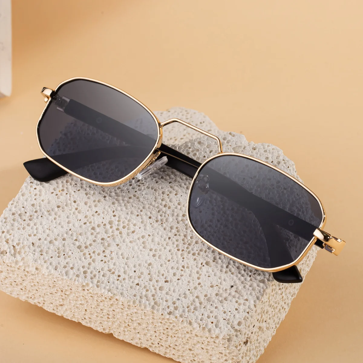 Black Metal New Unisex Retro Square Sunglasses with Metal Frame – Trendy Fashion UV400 Sun Glasses for Men & Women - View 4