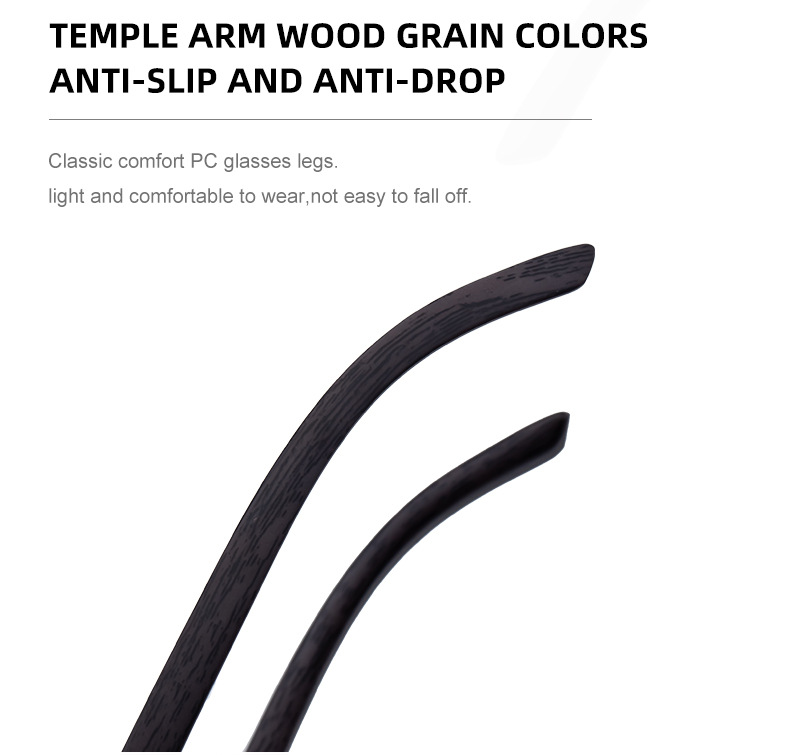 New Men's Premium Photochromic Square Sunglasses – Rimless Retro Design with Leopard Head & Wood Grain Pattern for Outdoor Driving Details and Specifications