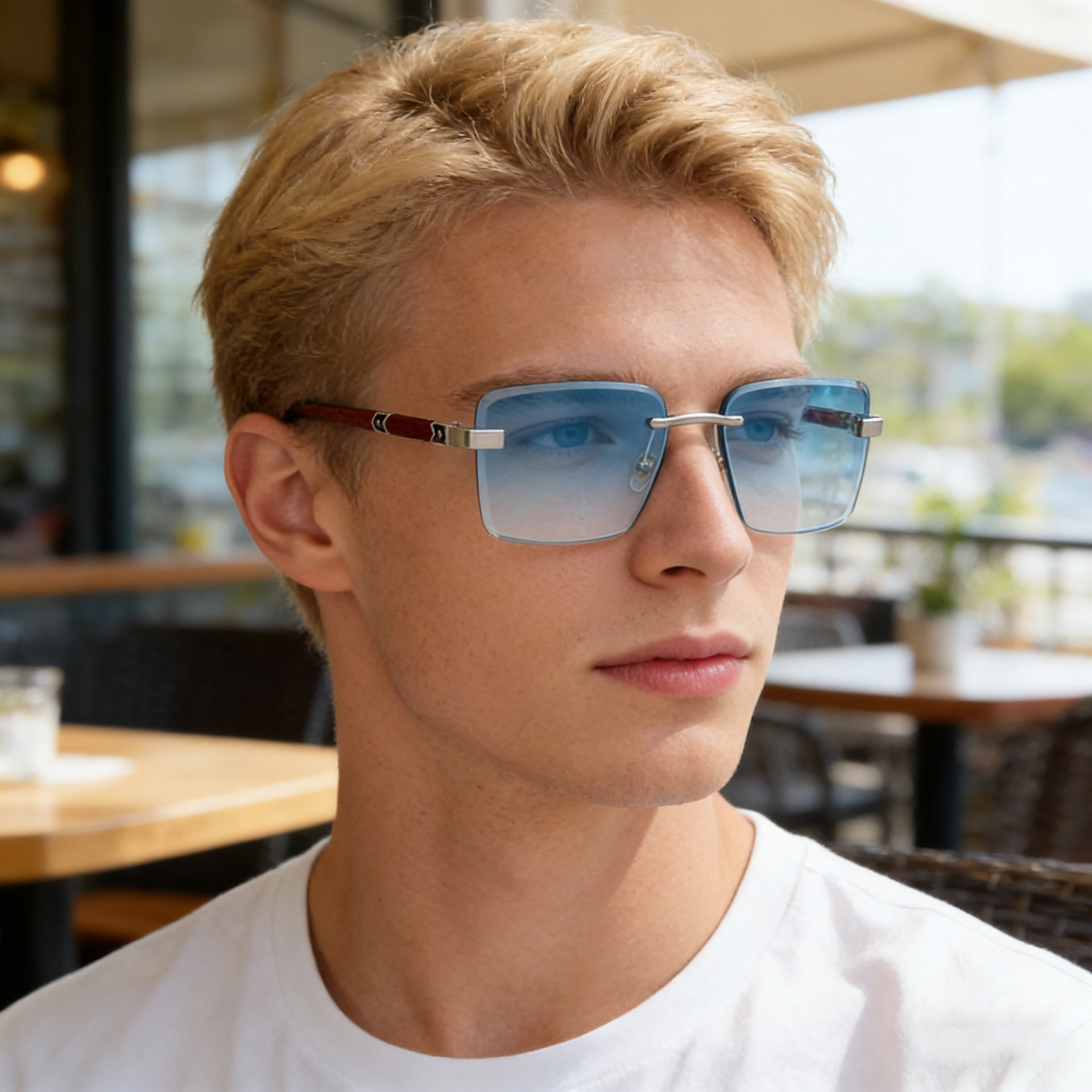 Black PC New Fashion Square Photochromic Sunglasses – Unique Trendy UV400 Outdoor Sun Glasses with Variable Tint - Details 4