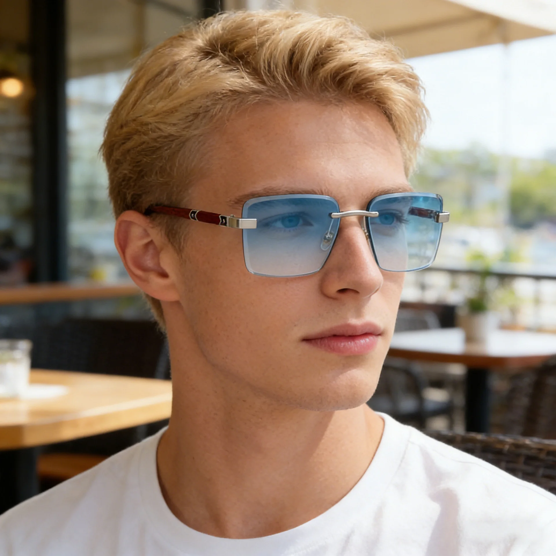Black PC New Fashion Square Photochromic Sunglasses – Unique Trendy UV400 Outdoor Sun Glasses with Variable Tint - Details 4