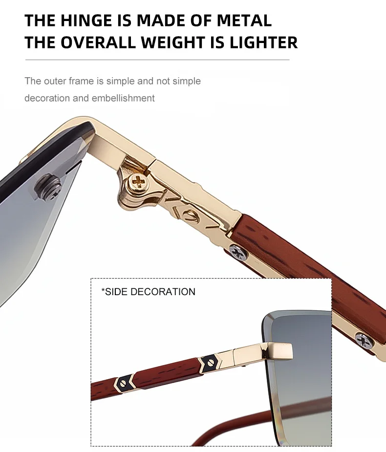 Black PC New Fashion Square Photochromic Sunglasses – Unique Trendy UV400 Outdoor Sun Glasses with Variable Tint - Details 17
