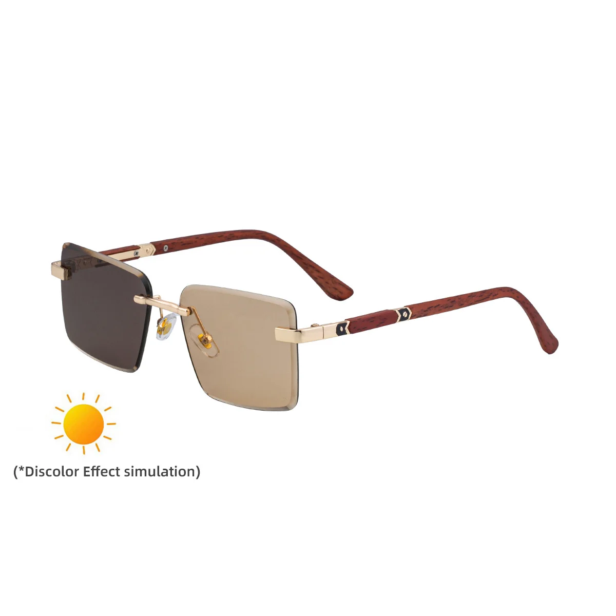 Black PC New Fashion Square Photochromic Sunglasses – Unique Trendy UV400 Outdoor Sun Glasses with Variable Tint - View 5