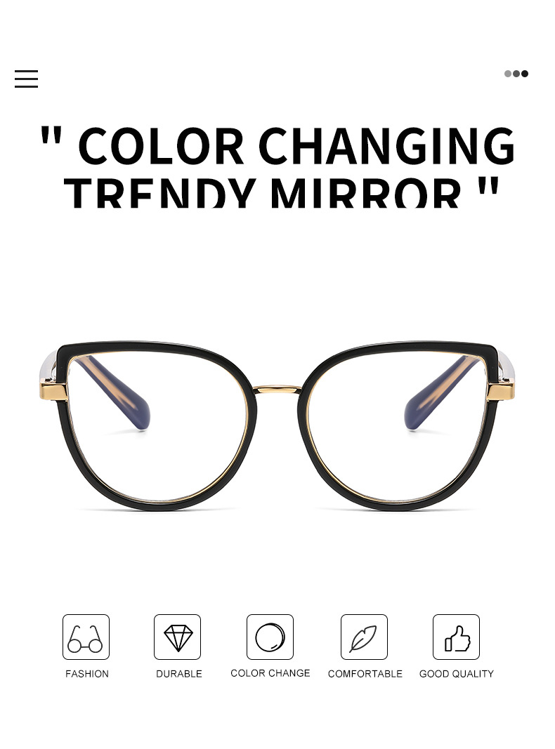 Black TR90 2026 New Cat-Eye Photochromic Optical Frames for Women – Personalized Versatile High-End Fashion Sun Glasses with UV Protection - Details 4