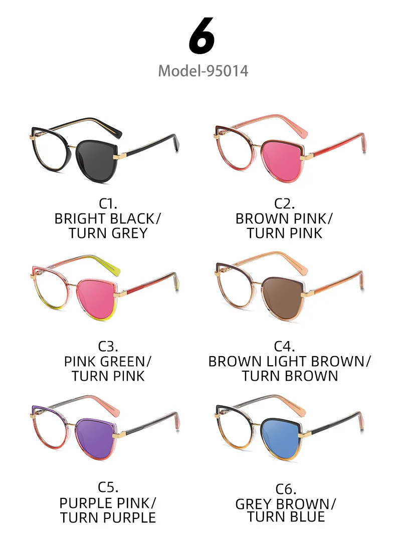 Black TR90 2026 New Cat-Eye Photochromic Optical Frames for Women – Personalized Versatile High-End Fashion Sun Glasses with UV Protection - Details 10