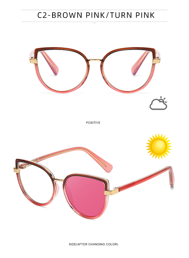 Black TR90 2026 New Cat-Eye Photochromic Optical Frames for Women – Personalized Versatile High-End Fashion Sun Glasses with UV Protection - Details 15