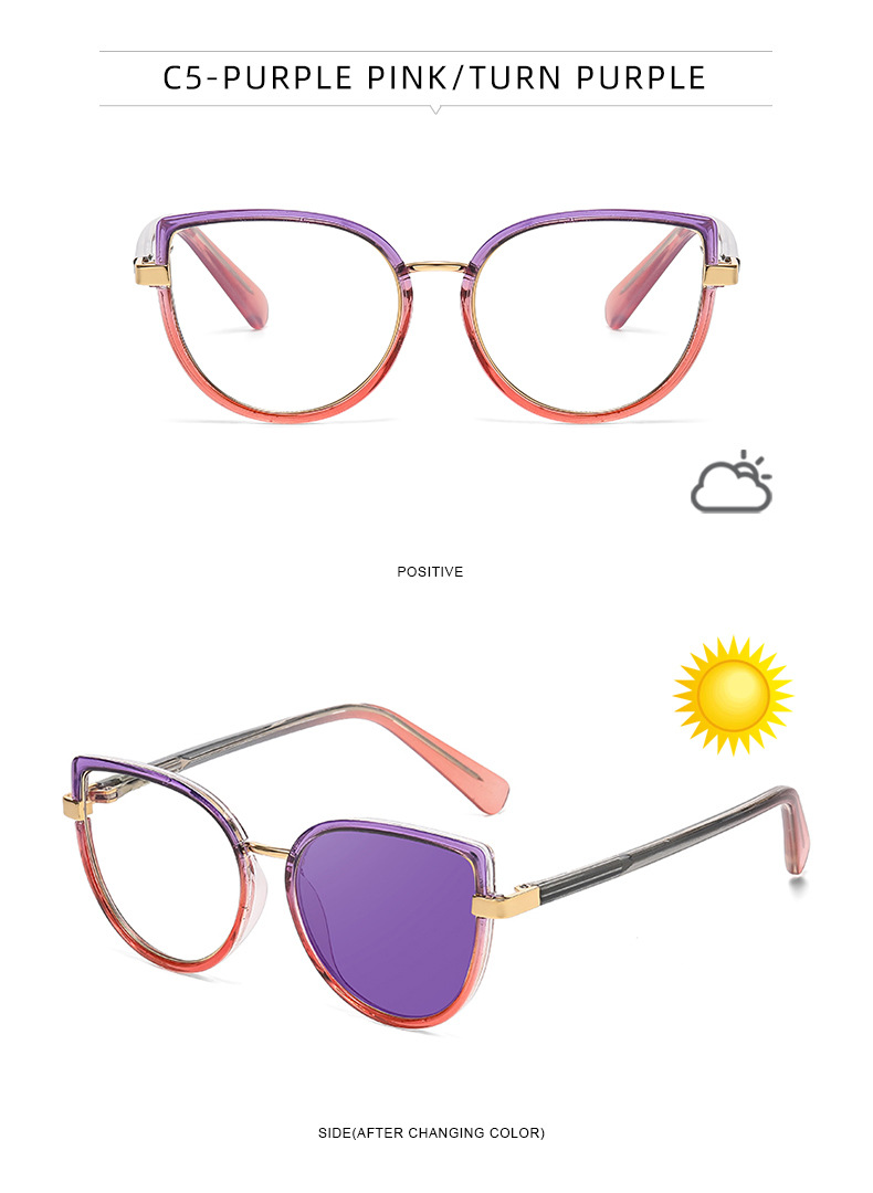 Black TR90 2026 New Cat-Eye Photochromic Optical Frames for Women – Personalized Versatile High-End Fashion Sun Glasses with UV Protection - Details 18