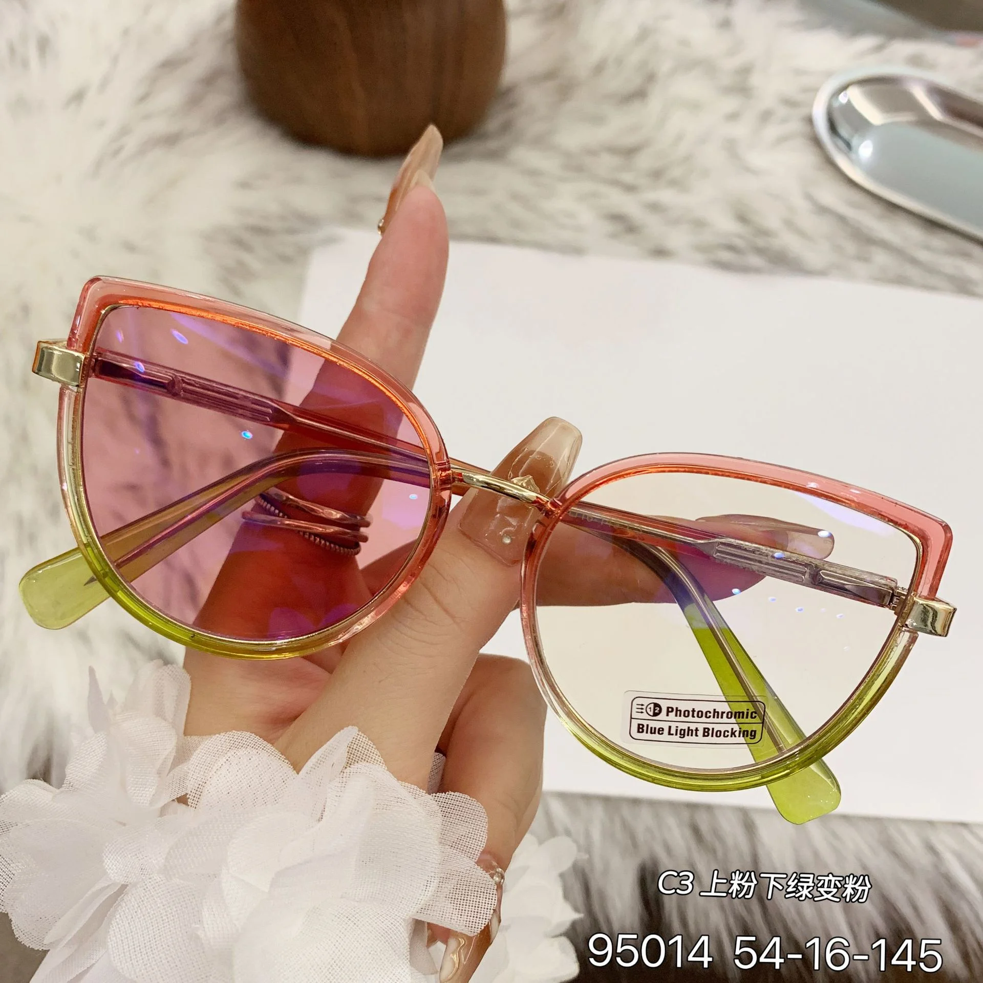 Black TR90 2026 New Cat-Eye Photochromic Optical Frames for Women – Personalized Versatile High-End Fashion Sun Glasses with UV Protection - Details 23