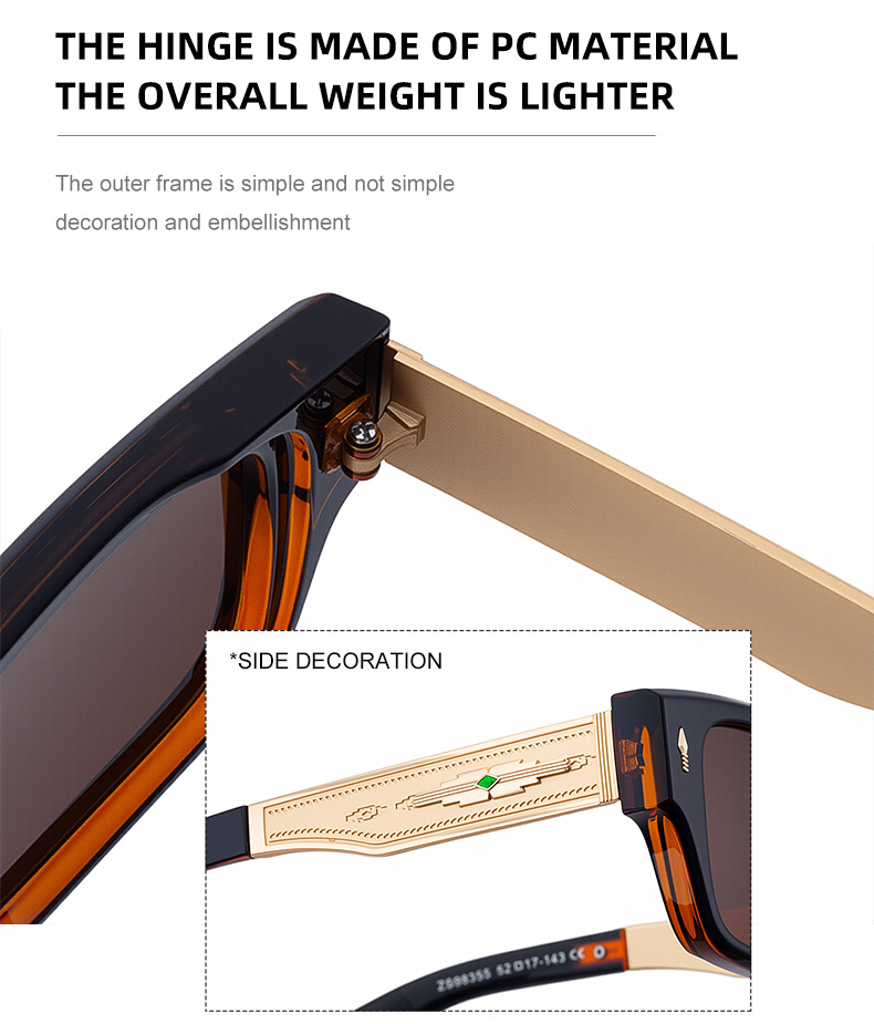 Men's Retro Square Sunglasses - Trendy Fashion Oversized Sunnies with UV400 Protection Details and Specifications