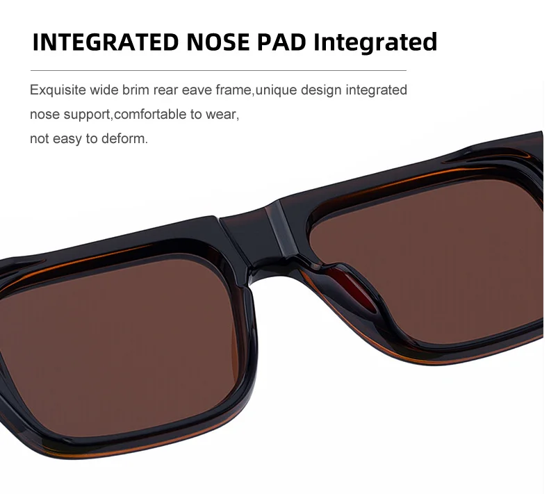 Black Metal Men's Retro Square Sunglasses - Trendy Fashion Oversized Sunnies with UV400 Protection - Details 10