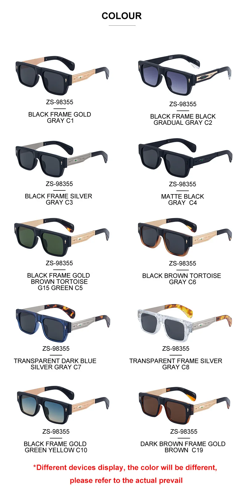 Black Metal Men's Retro Square Sunglasses - Trendy Fashion Oversized Sunnies with UV400 Protection - Details 11
