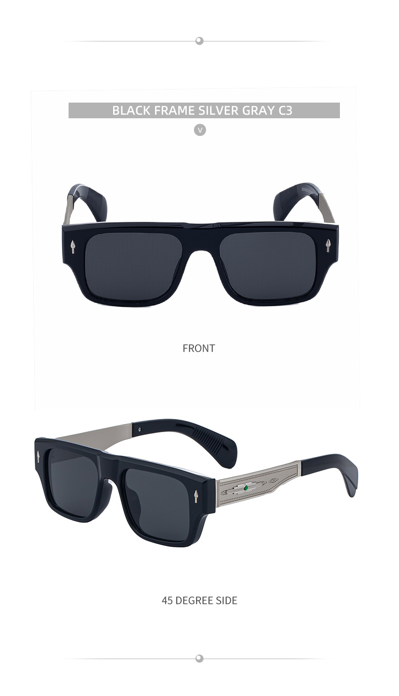 Men's Retro Square Sunglasses - Trendy Fashion Oversized Sunnies with UV400 Protection Details and Specifications