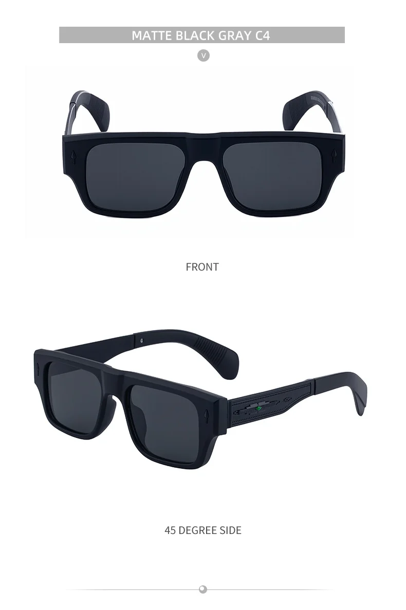 Black Metal Men's Retro Square Sunglasses - Trendy Fashion Oversized Sunnies with UV400 Protection - Details 17