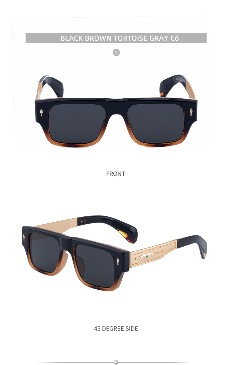 Men's Retro Square Sunglasses - Trendy Fashion Oversized Sunnies with UV400 Protection Details and Specifications