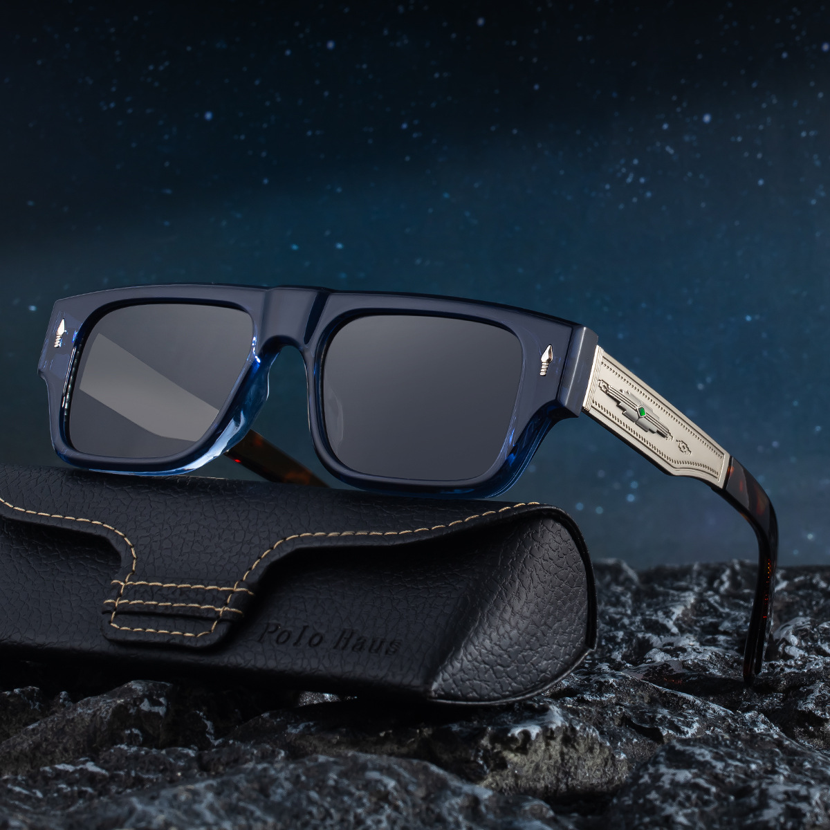 Men's Retro Square Sunglasses - Trendy Fashion Oversized Sunnies with UV400 Protection Custom Eyewear