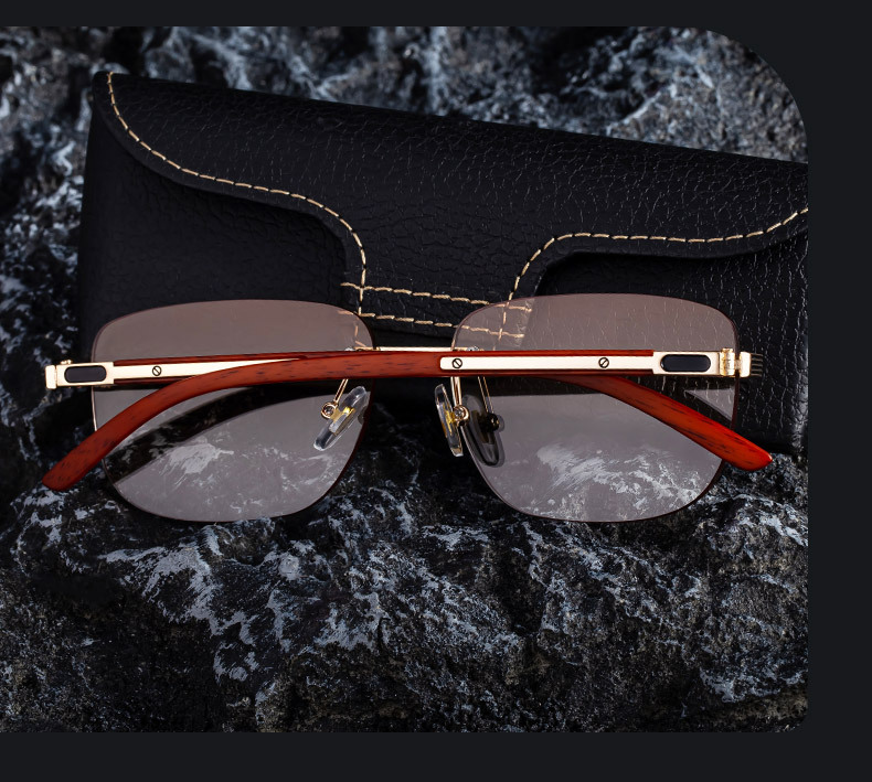 Men's Premium Photochromic Rimless Sunglasses - Luxury Driving UV400 Eyewear Details and Specifications