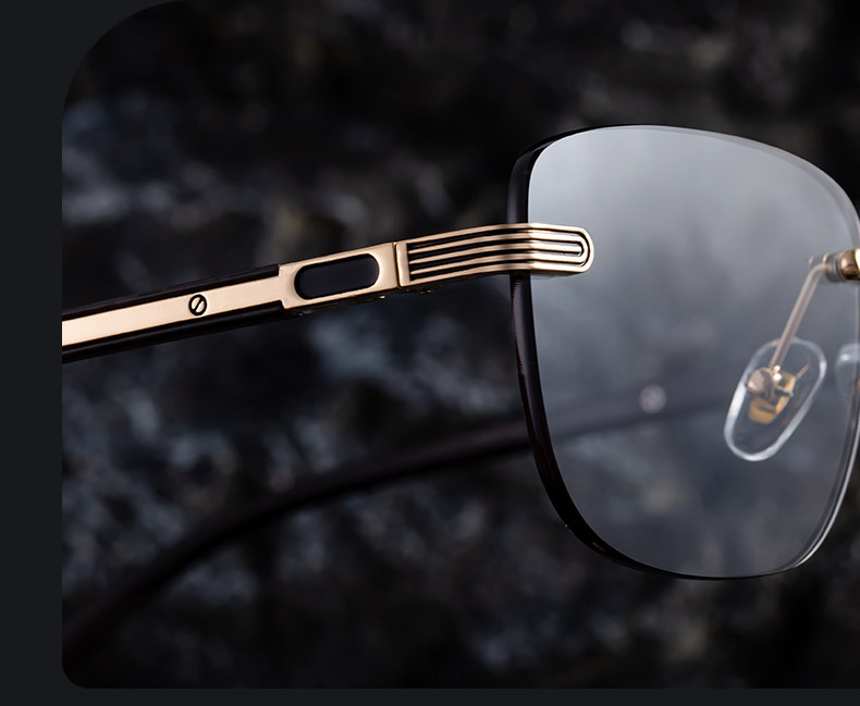 Men's Premium Photochromic Rimless Sunglasses - Luxury Driving UV400 Eyewear Details and Specifications
