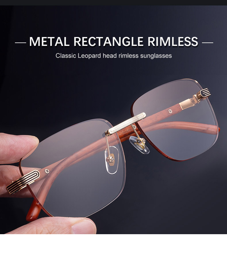 Men's Premium Photochromic Rimless Sunglasses - Luxury Driving UV400 Eyewear Details and Specifications
