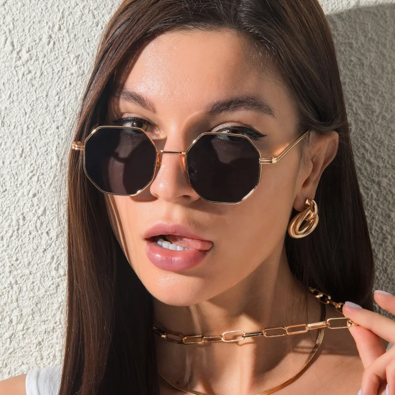 Multiple colors available Metal Multi-Edge Octagonal Glasses / $1.86 per pair (Wholesale Price) - View 1