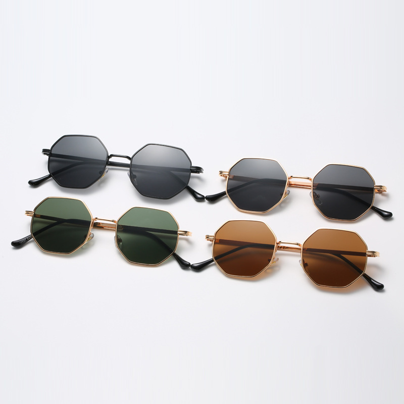 Multiple colors available Metal Multi-Edge Octagonal Glasses / $1.86 per pair (Wholesale Price) - View 2
