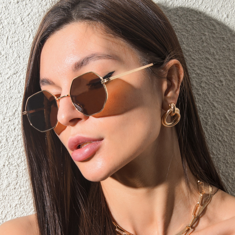 Multiple colors available Metal Multi-Edge Octagonal Glasses / $1.86 per pair (Wholesale Price) - View 3