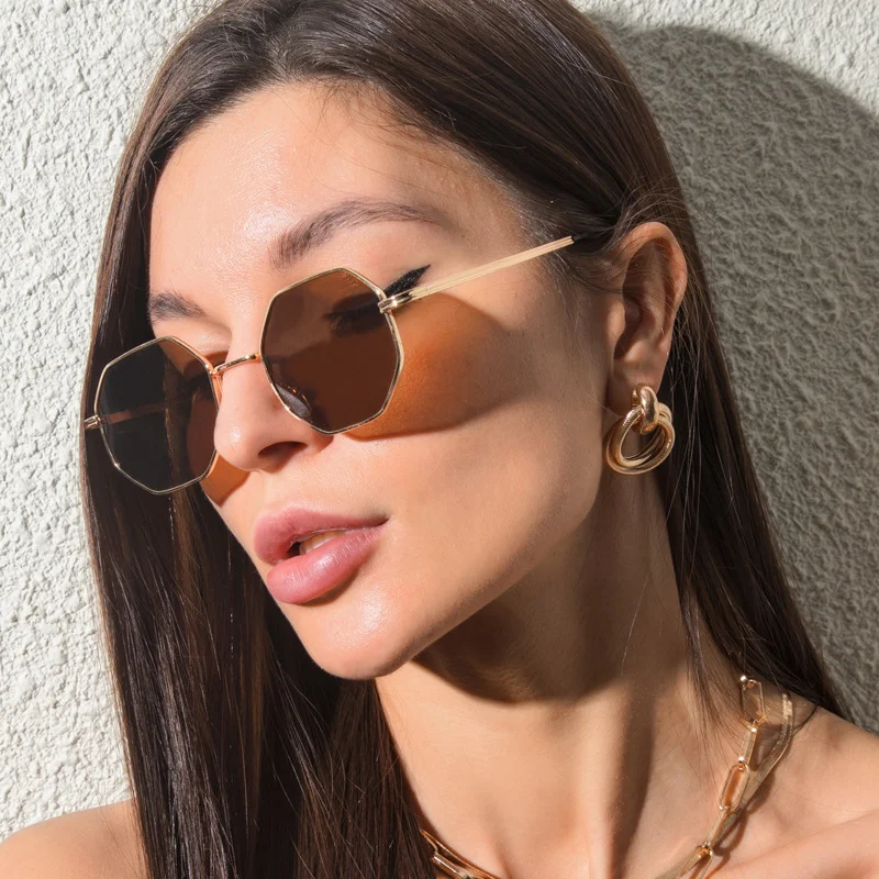 Multiple colors available Metal Multi-Edge Octagonal Glasses / $1.86 per pair (Wholesale Price) - View 3
