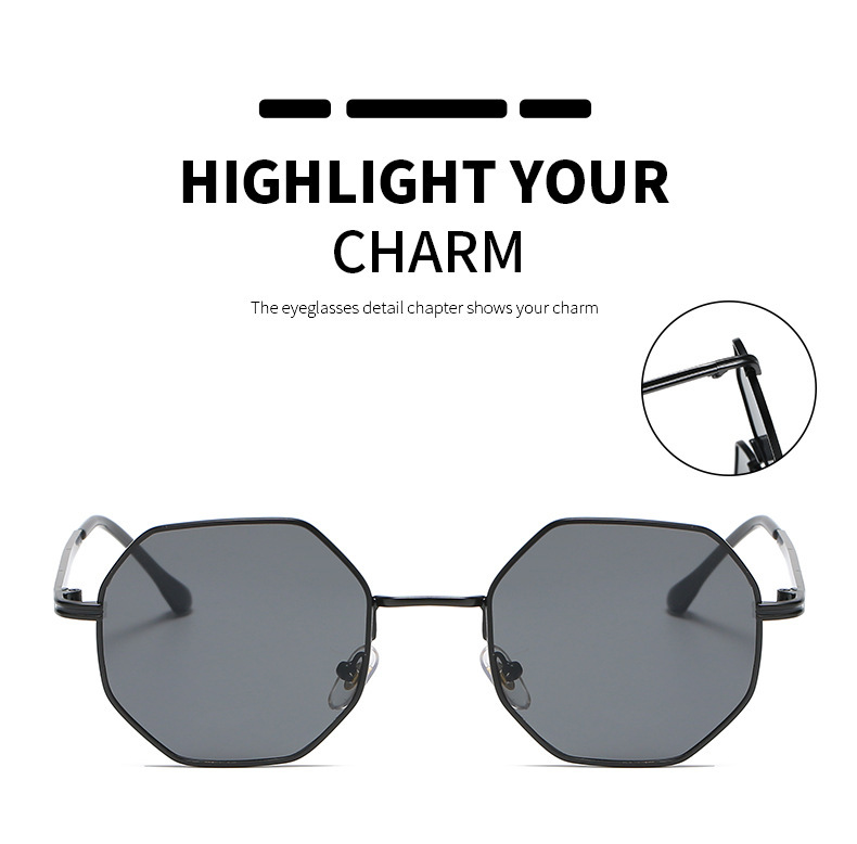 Multiple colors available Metal Multi-Edge Octagonal Glasses / $1.86 per pair (Wholesale Price) - View 4