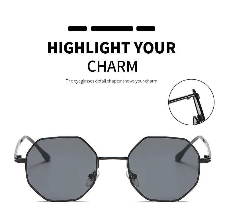 Multiple colors available Metal Multi-Edge Octagonal Glasses / $1.86 per pair (Wholesale Price) - View 4