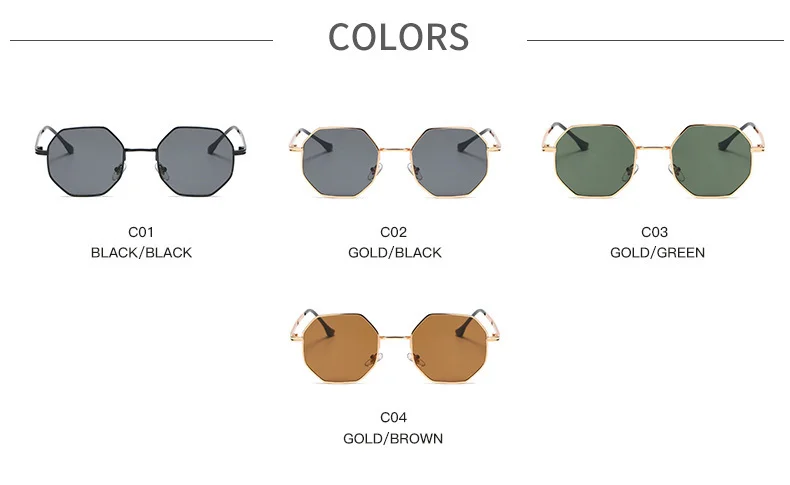 Multiple colors available Metal Multi-Edge Octagonal Glasses / $1.86 per pair (Wholesale Price) - Details 3