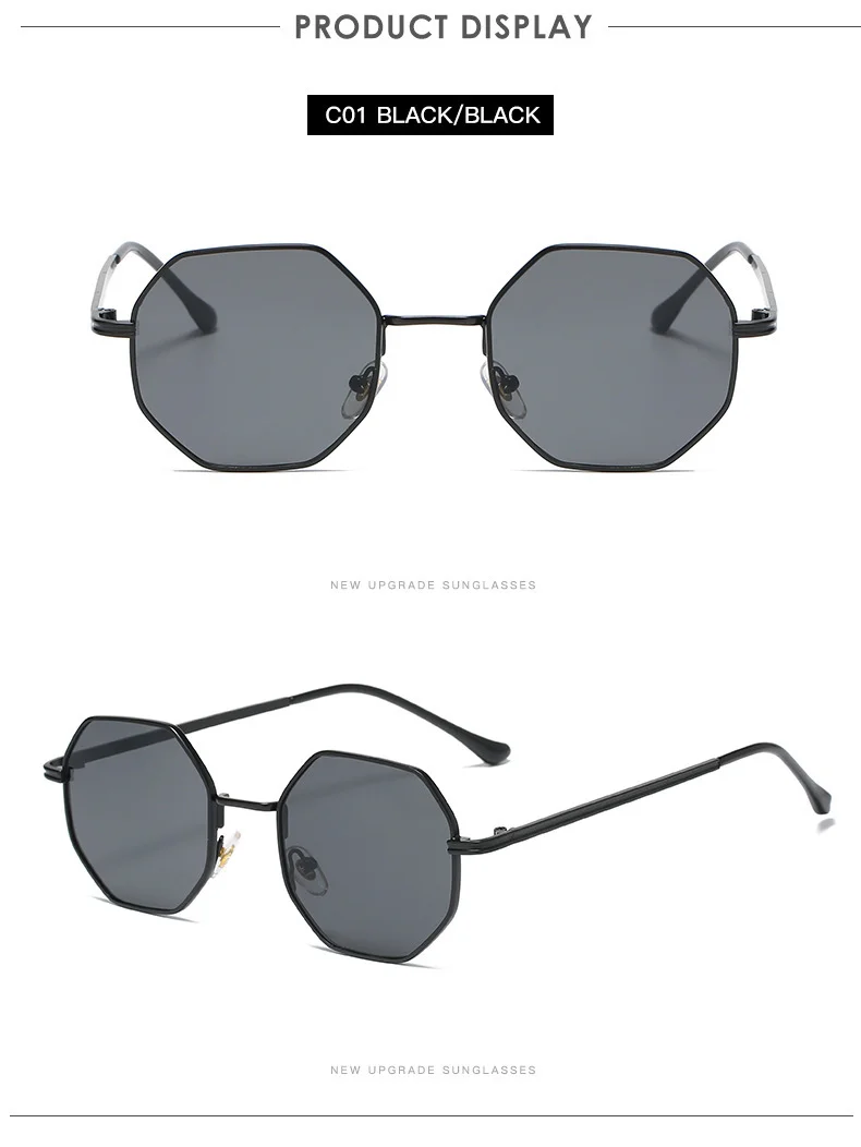 Multiple colors available Metal Multi-Edge Octagonal Glasses / $1.86 per pair (Wholesale Price) - Details 4