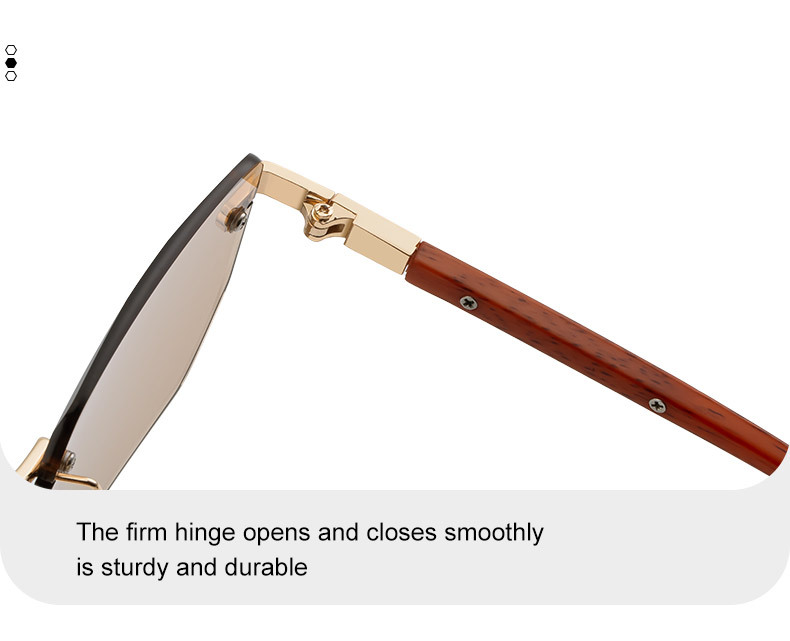 Unisex Diamond Cut Rimless Sunglasses - Premium Photochromic Vintage Eyewear Details and Specifications