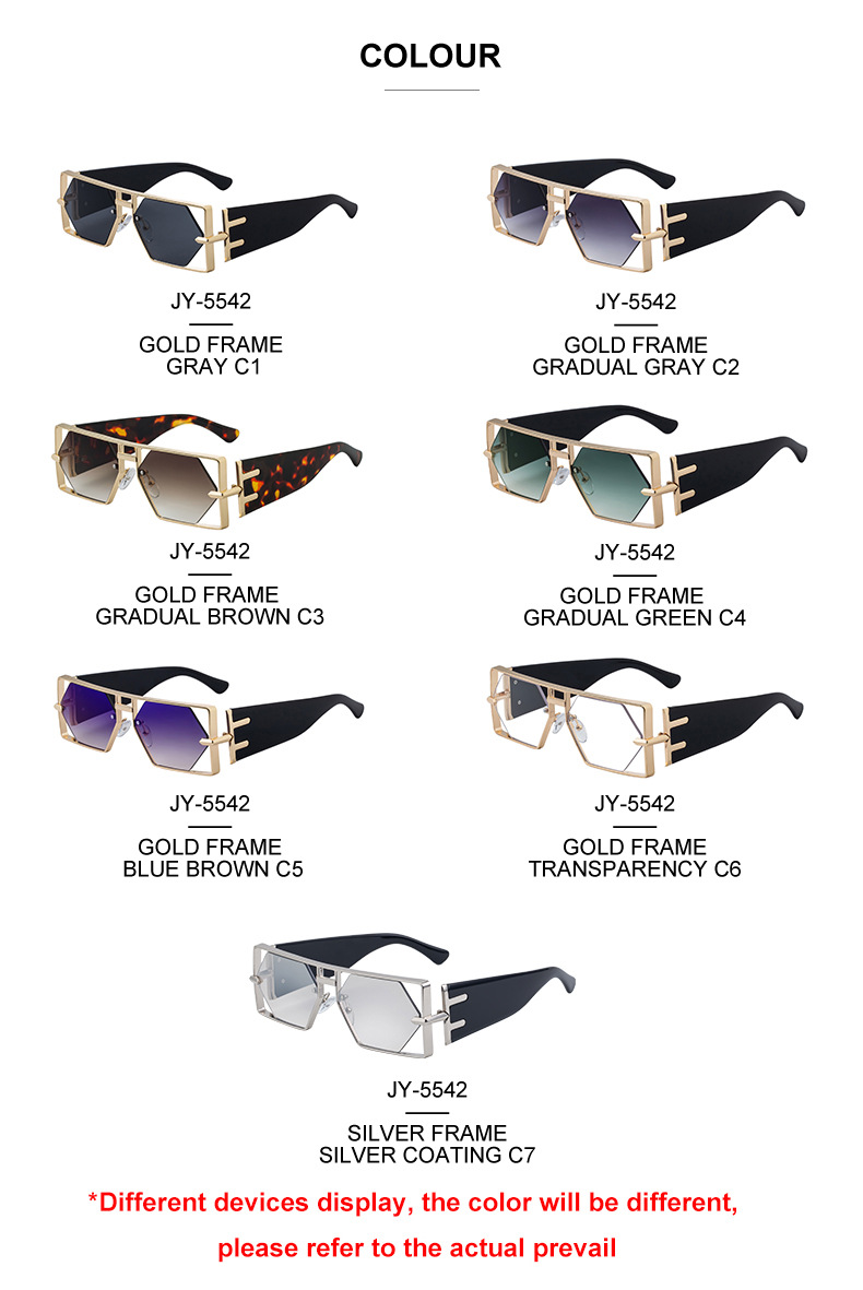 Men's Fashion Square Hollow Sunglasses - Trendy Metal Frame UV400 Protection Details and Specifications