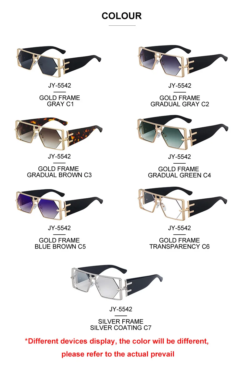 Black metal Men's Fashion Square Hollow Sunglasses - Trendy Metal Frame UV400 Protection - Details 12