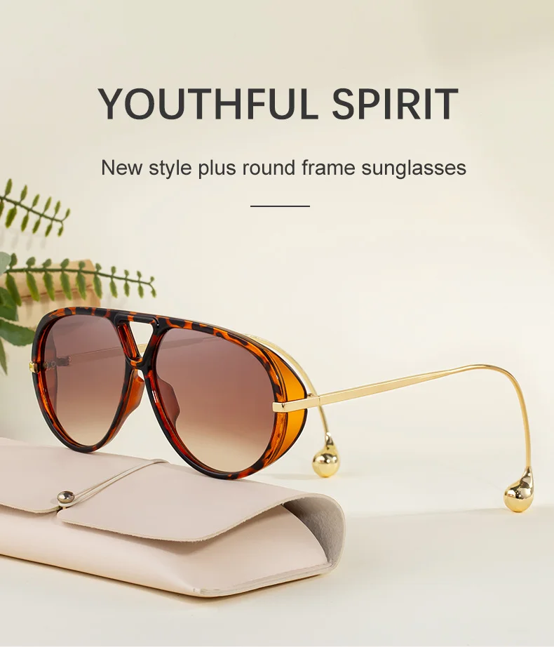 Black PC Women's Fashion Double Bridge Aviator Sunglasses - Trendy Pilot Sun Glasses UV400 - Details 1