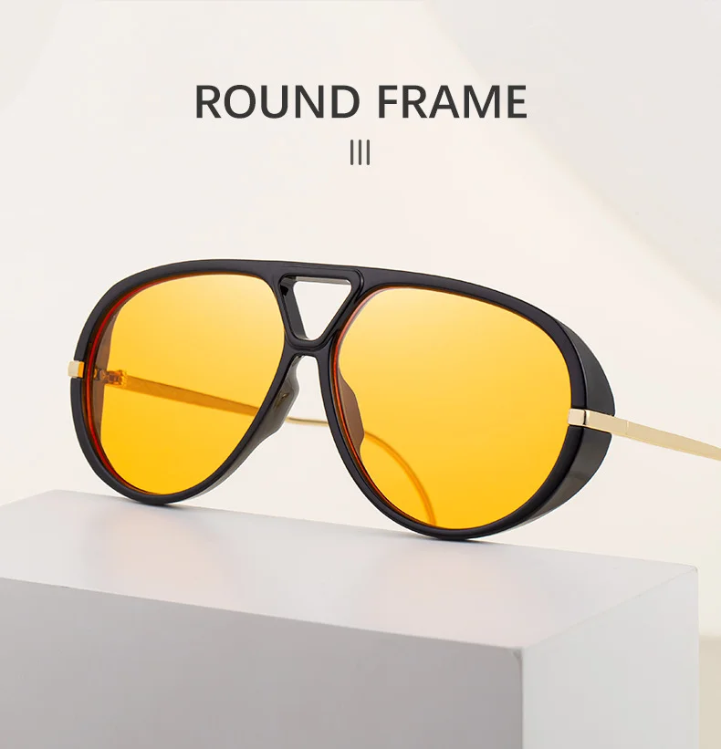 Black PC Women's Fashion Double Bridge Aviator Sunglasses - Trendy Pilot Sun Glasses UV400 - Details 5