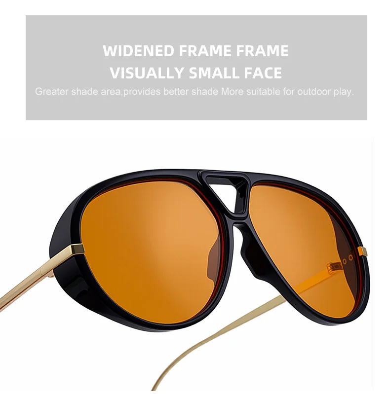 Black PC Women's Fashion Double Bridge Aviator Sunglasses - Trendy Pilot Sun Glasses UV400 - Details 7