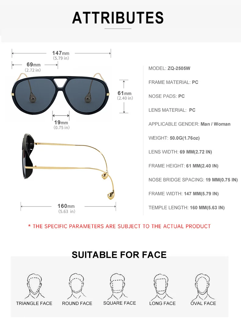 Black PC Women's Fashion Double Bridge Aviator Sunglasses - Trendy Pilot Sun Glasses UV400 - Details 12