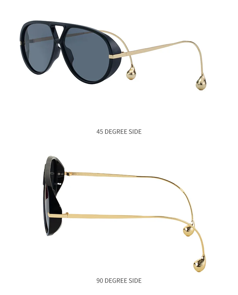 Black PC Women's Fashion Double Bridge Aviator Sunglasses - Trendy Pilot Sun Glasses UV400 - Details 14