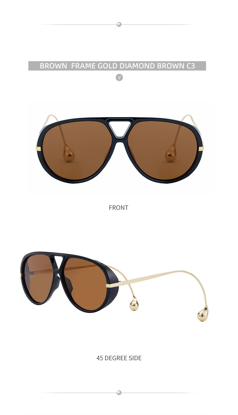 Black PC Women's Fashion Double Bridge Aviator Sunglasses - Trendy Pilot Sun Glasses UV400 - Details 16