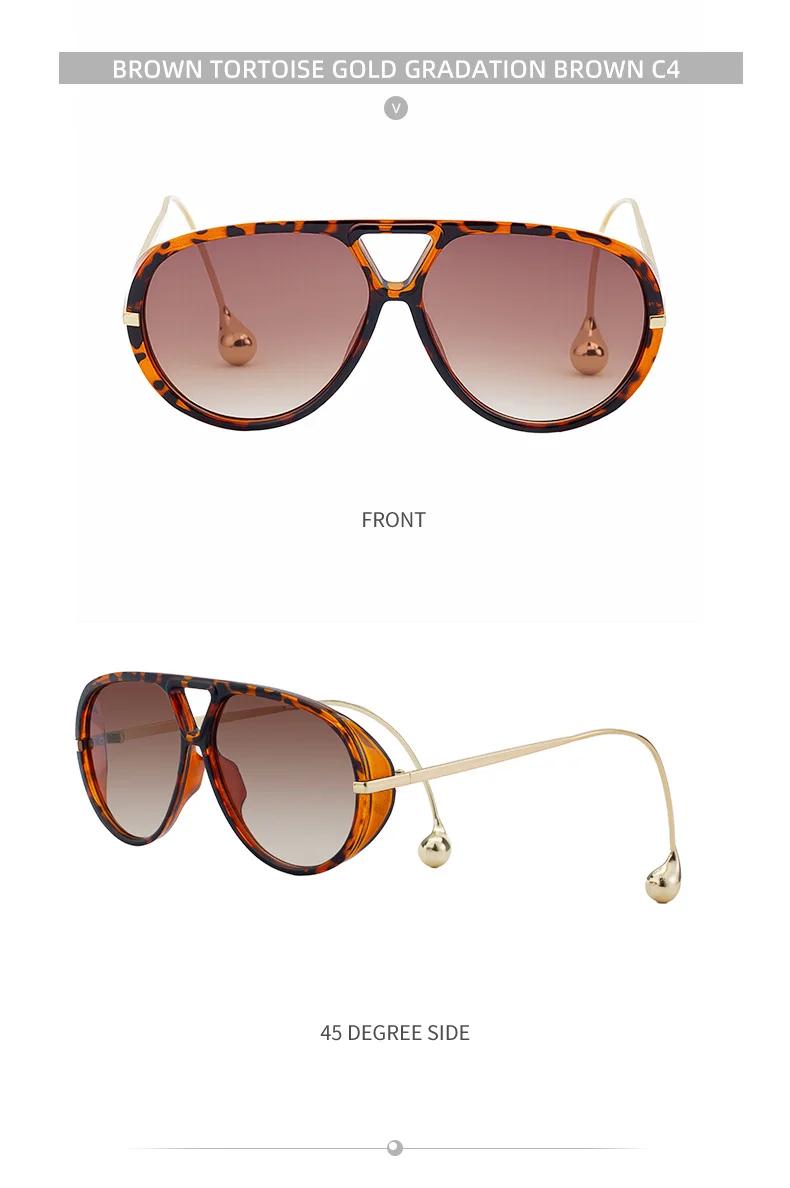 Black PC Women's Fashion Double Bridge Aviator Sunglasses - Trendy Pilot Sun Glasses UV400 - Details 17
