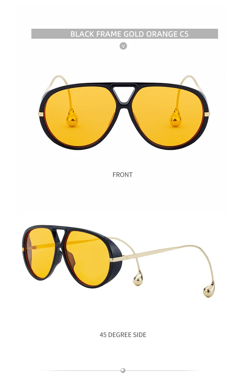 Black PC Women's Fashion Double Bridge Aviator Sunglasses - Trendy Pilot Sun Glasses UV400 - Details 18