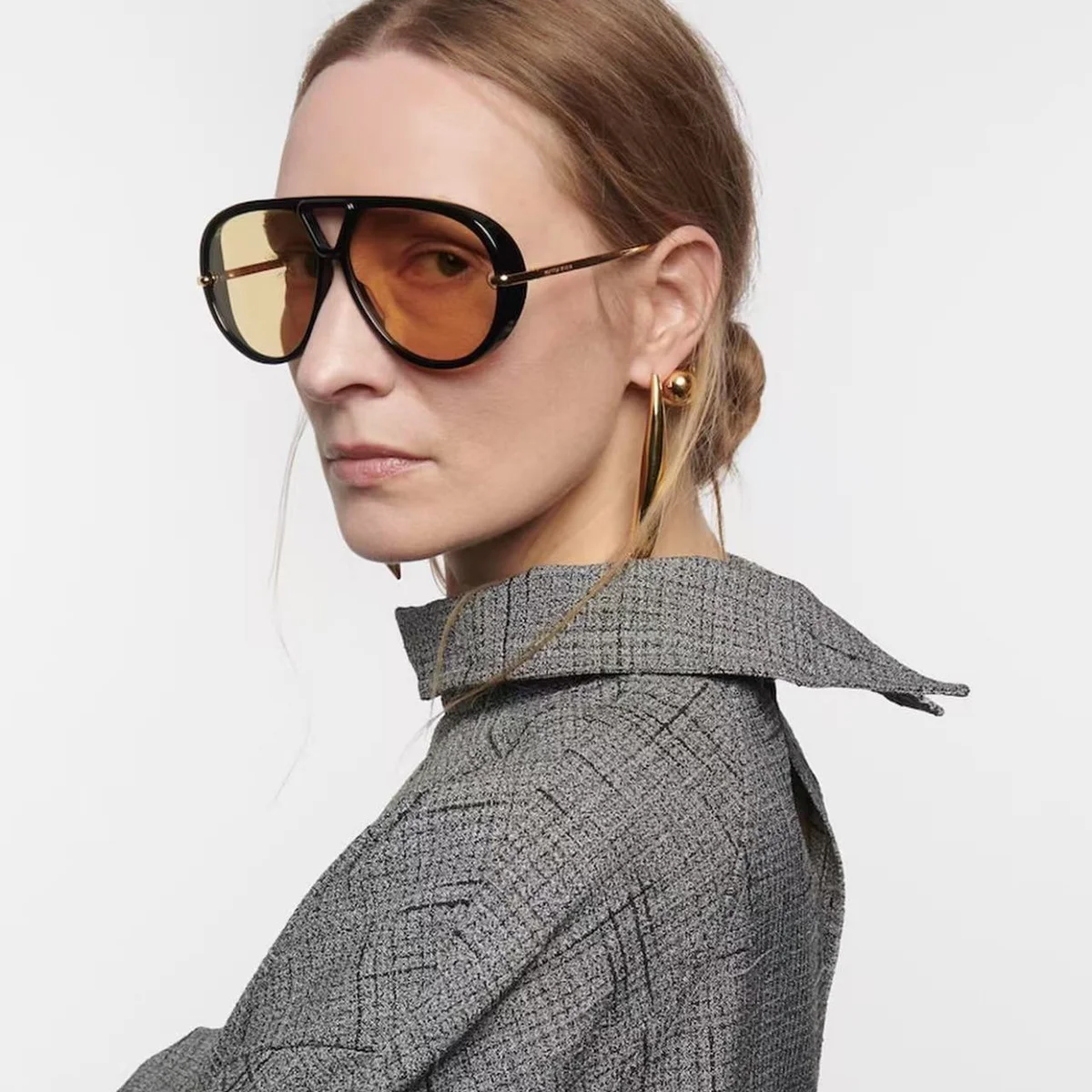 Women's Fashion Double Bridge Aviator Sunglasses - Trendy Pilot Sun Glasses UV400