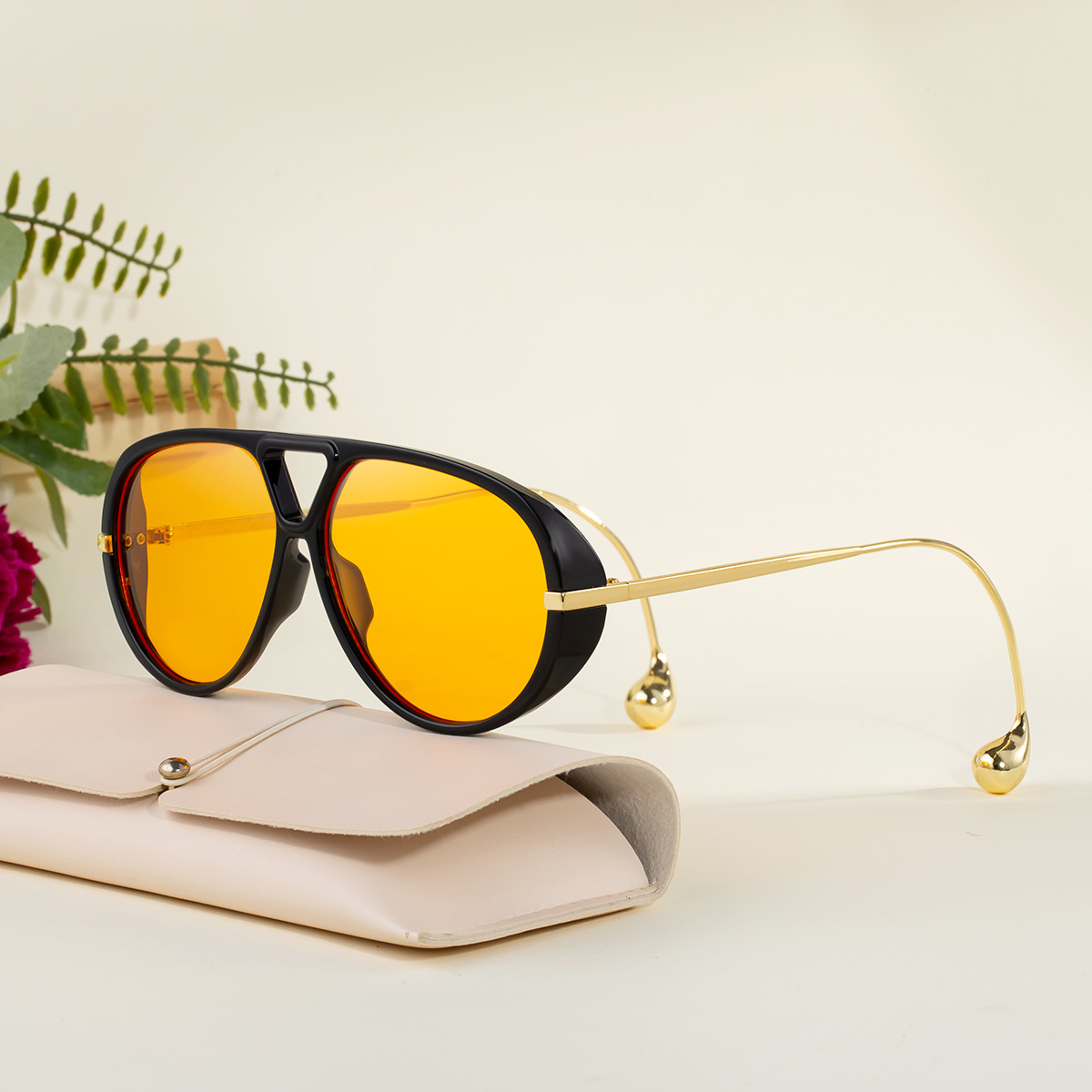 Women's Fashion Double Bridge Aviator Sunglasses - Trendy Pilot Sun Glasses UV400 Custom Eyewear