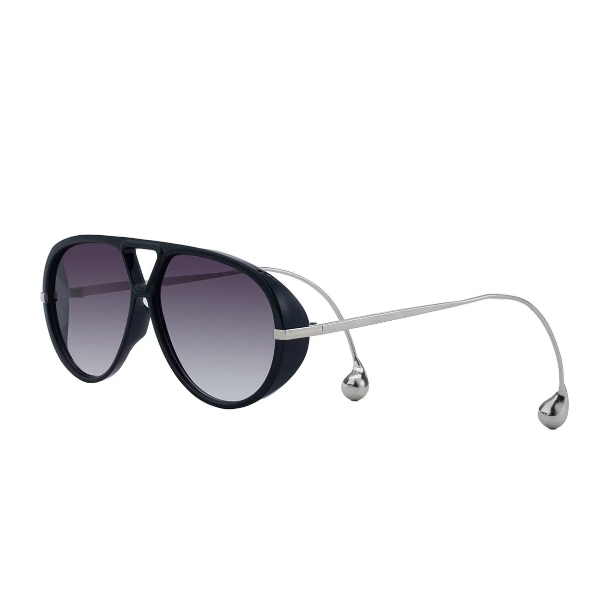 Black PC Women's Fashion Double Bridge Aviator Sunglasses - Trendy Pilot Sun Glasses UV400 - View 5