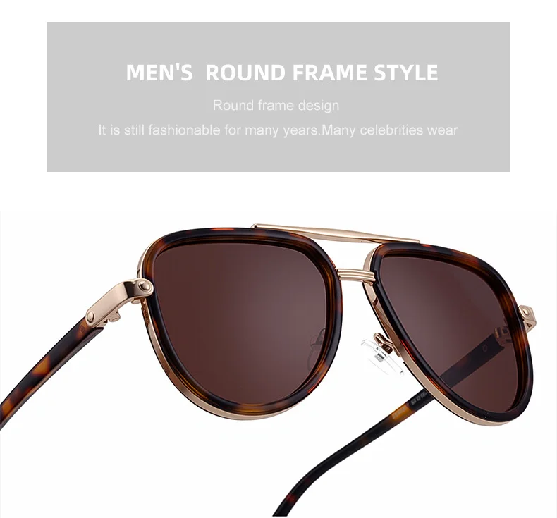 Black PC Unisex Retro Aviator Sunglasses - New Fashion Trendy Pilot Sun Glasses UV400 - Details 8