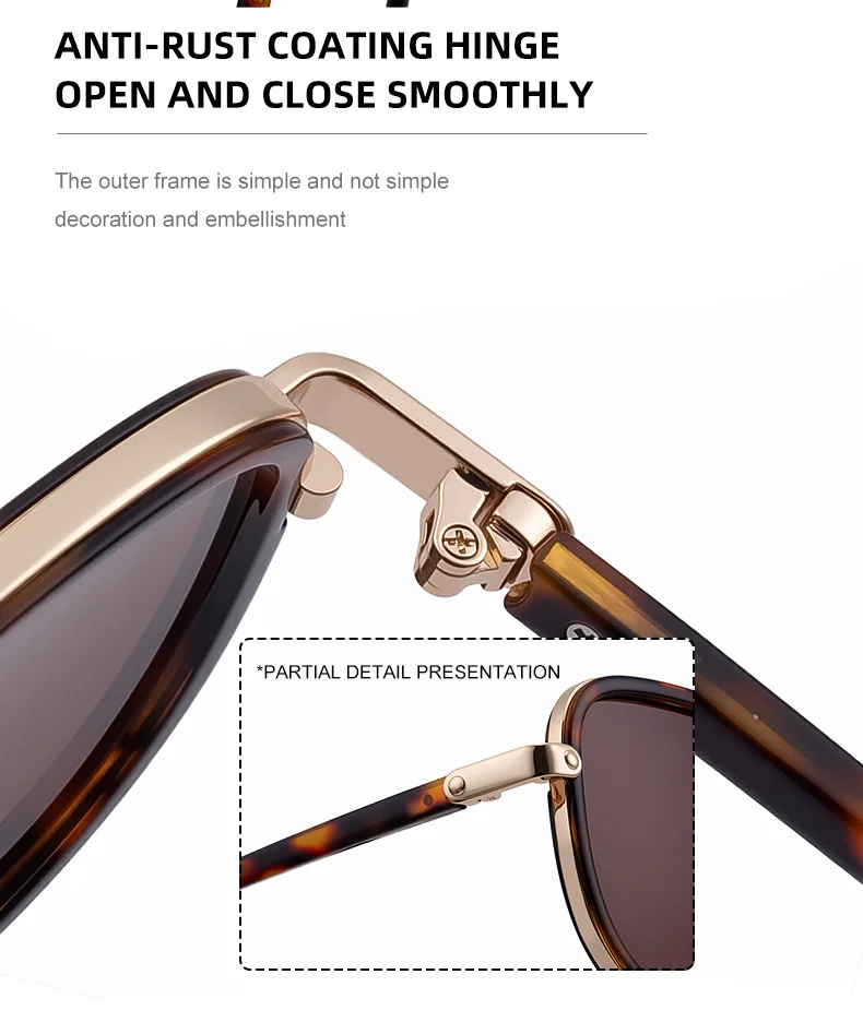 Black PC Unisex Retro Aviator Sunglasses - New Fashion Trendy Pilot Sun Glasses UV400 - Details 10