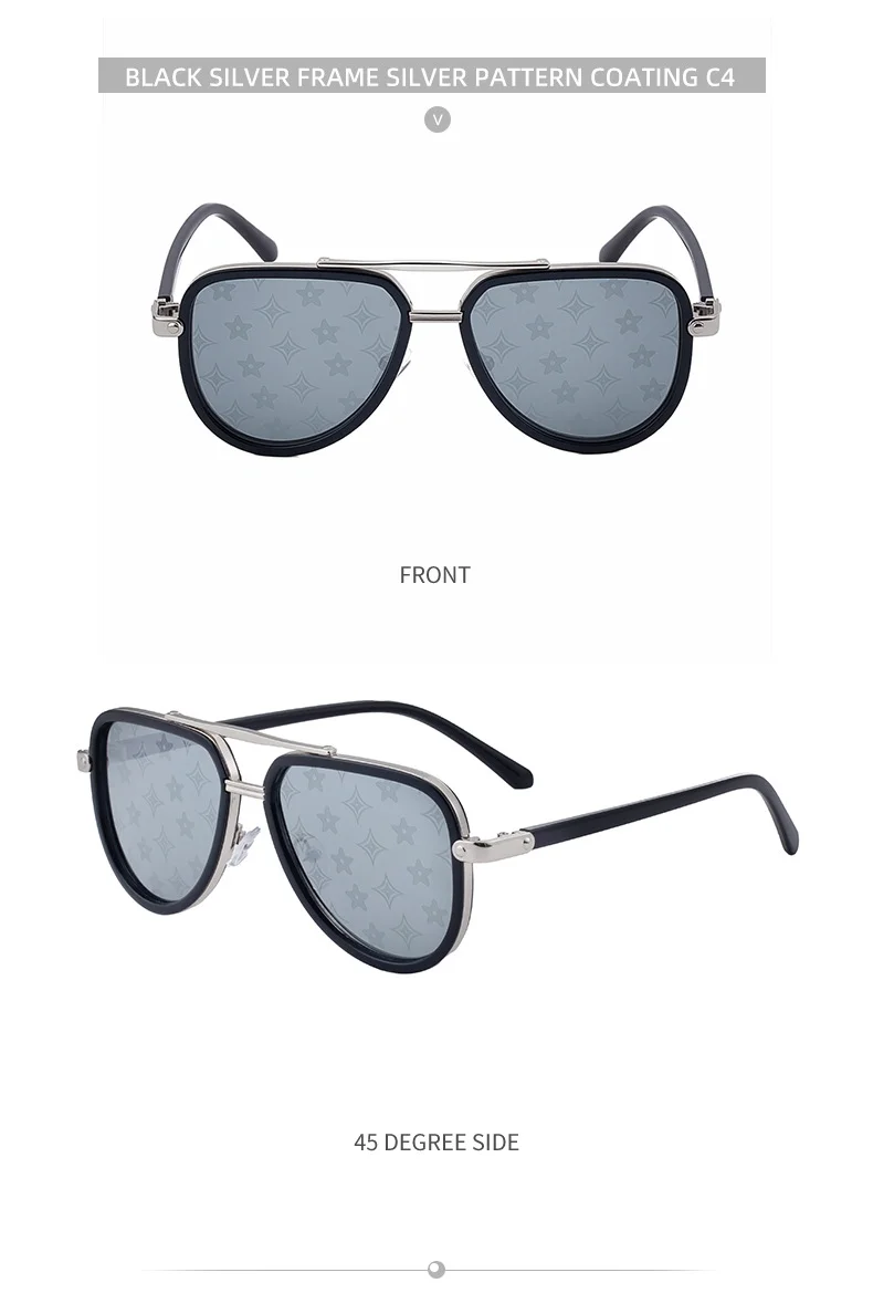 Black PC Unisex Retro Aviator Sunglasses - New Fashion Trendy Pilot Sun Glasses UV400 - Details 18